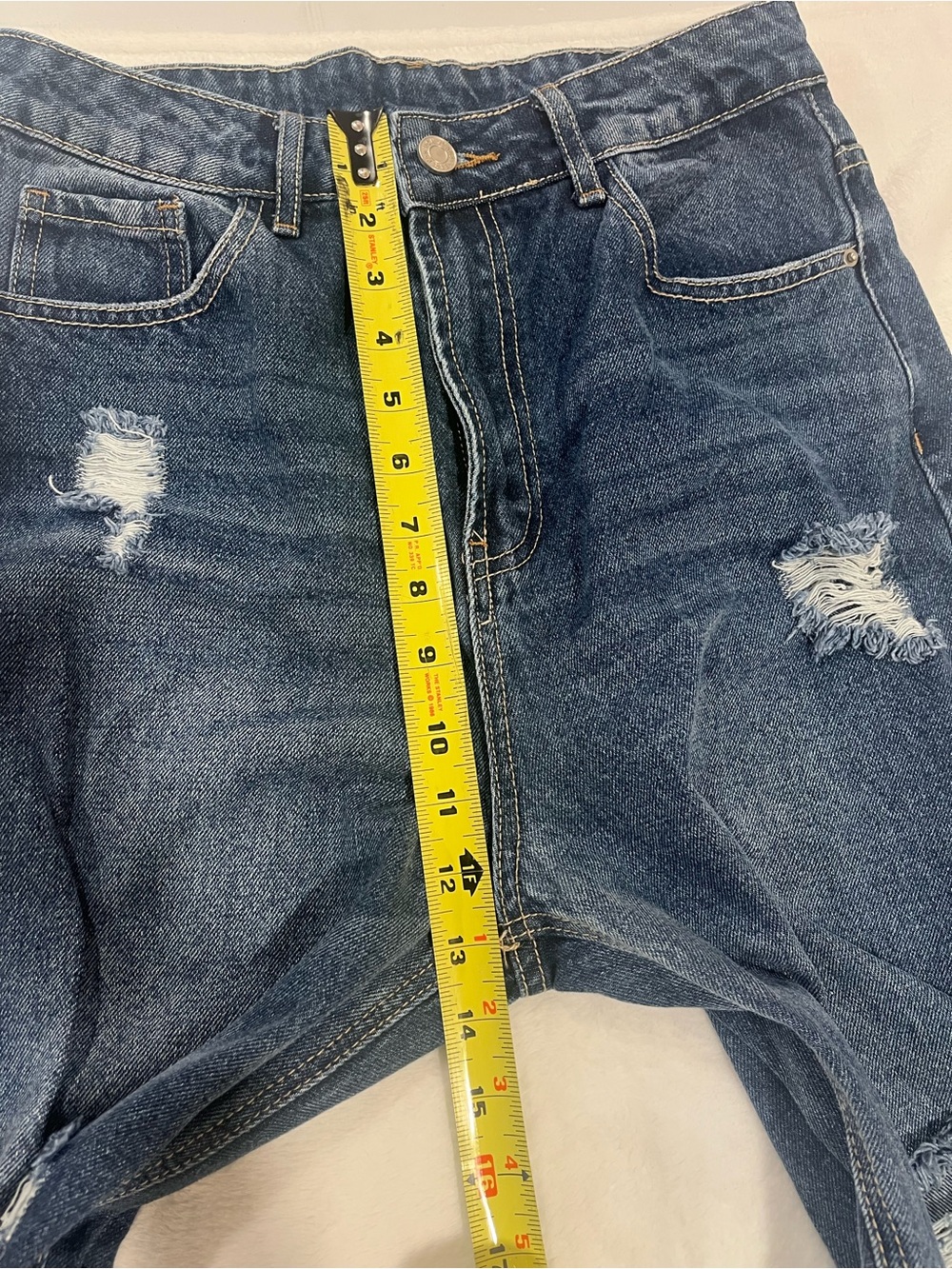 SHEIN Distressed High Waisted Straight Leg Jeans - Size Medium - Picture 8 of 10